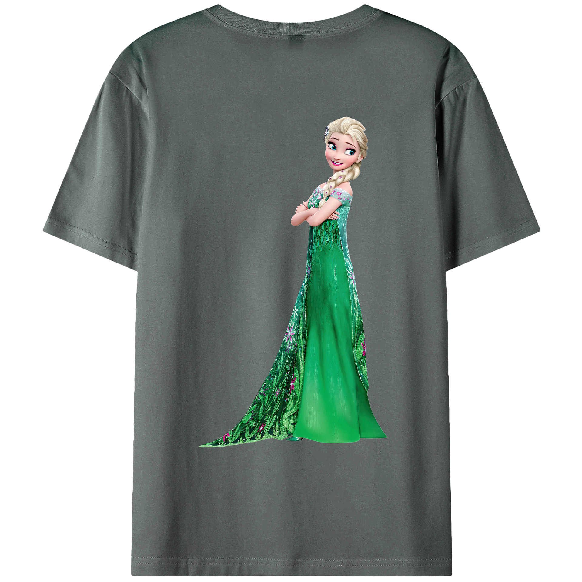（画像用） アナと雪の女王 アンナ エルサ Frozen Anna Elsa 綿100％ メンズ半袖Tシャツ（バックプリント） 通気性